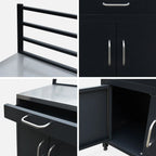Cocina Exterior De Acero 1 Cajón Y 2 Puertas, 80cm, Negro