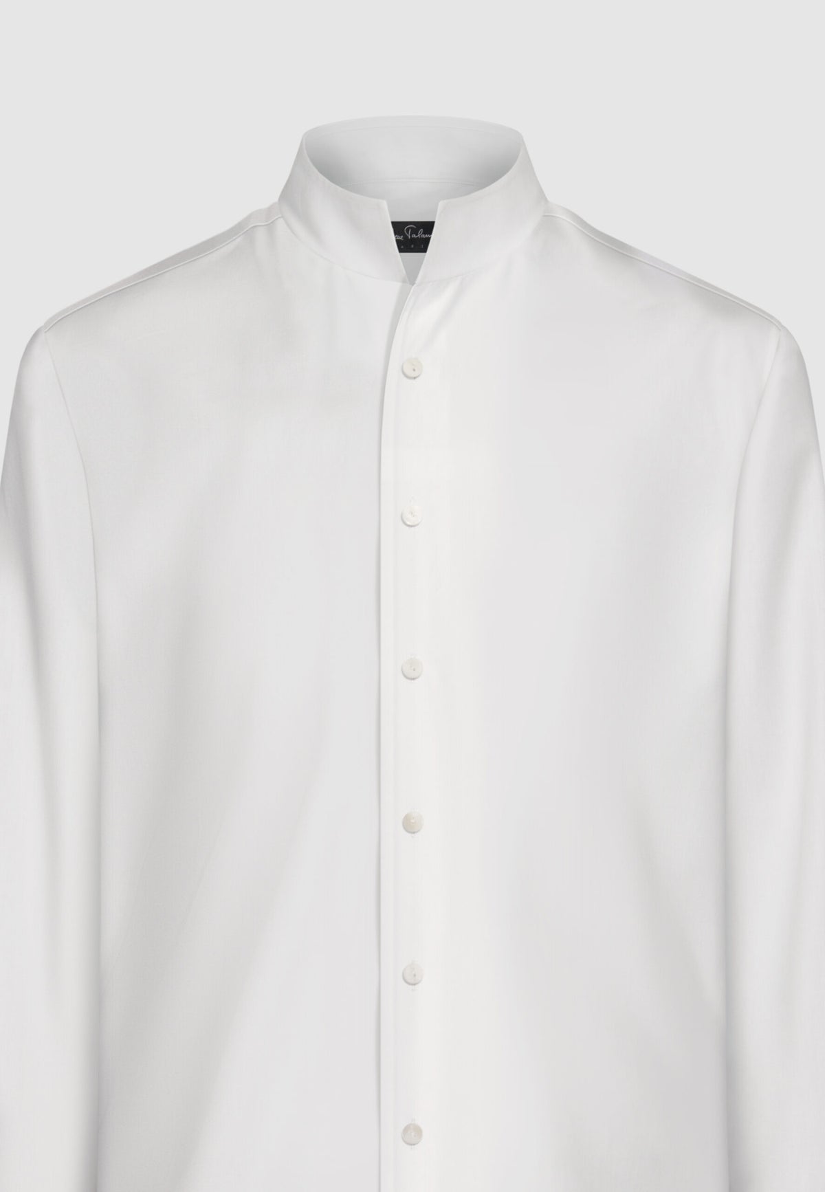 Chemise à col tulipe en popeline de coton blanc