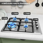 Plaque de cuisson gaz IsEasy MGBS-314A 4 feux Inox