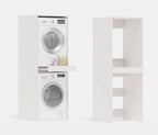 PLATAN ROOM Armoire pour lave-linge et sèche-linge avec plateau coulissant 187 x 65 x 66 cm blanc