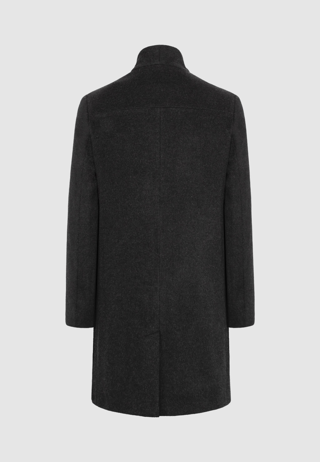 Manteau zippé en laine gris foncé