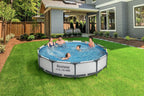 Bestway Steel Pro Max Frame Kit Piscine Ronde avec Pompe à Filtre Ø 366 x 76 cm Gris Clair