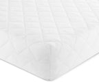 Love For Sleep lit bébé évolutif en bois blanc 120 × 60 cm avec matelas mousse, tiroir, barrière de sécurité et protections en silicone, modèle Jacob