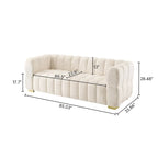 85" Modern Waffle Fabric Couch, Leisure Comfortable Sofa