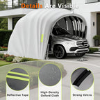Abri De Voiture Semi-Automatique en Acier Inoxydable, Abri Voiture Exterieur Pliable, Garage Mobile Exterieur, L 5,5m x W 2.5 x H 2.3m / L 5,9m x W 2,7 x H 2,45 m (Gris) (5.9 x 2.7 x 2.45m)