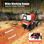 Rotavator de jardin 52 cc - Moteur à 2 temps - Désherbage portable - Cultivateur de motobineuse - Pour labourer, agriculter, arracher les sillons, désherber