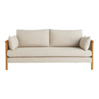 Manora 3 Seater Oak Wood & Rattan Sofa