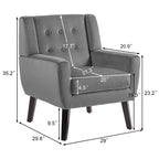 Set of 2 Velvet Living Room Accent Chair Upholstered Armchair
