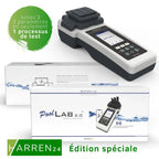 Poollab 2.0 Special Edition - Testeur électronique de piscine (photomètre) - 170 comprimés rouges de phénol pour test de la valeur du pH et du chlore - Accessoires de piscine (avec DPD1,