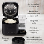 Cocinero de Granos y Arroz KitchenAid de 8 Tazas con Balanza Integrada y Cocción Programada, KGC3155BM
