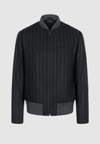 Blouson zippé noir à rayures tennis