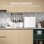 HOMCOM Mini congélateur Température Réglable de -14 à -24°C Compact 35L - étagère Amovible - Porte réversible Classe E - 47 x 44,2 x 48,8 cm - Blanc