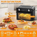Mini four professionnel - Four a air, 30L/21 Programmes/30-230℃,  Lumière intégrée, Cavité et plateaux en acier inoxydable