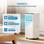 Climatiseur Mobile 9000 BTU, Mobile Klimageräte Avec Tuyau d’évacuation, Climatiseur Mobile Silencieux