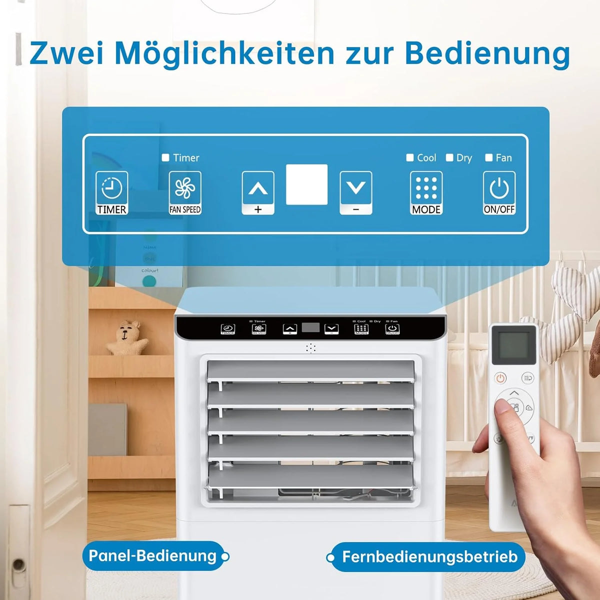 Climatiseur Mobile 7000 BTU, Mobile Klimageräte Avec Tuyau d’évacuation, Climatiseur Mobile Silencieux