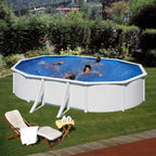 Piscina Fantasía Gre Ovalada Pared Acero Blanco 120x500x300 Cm