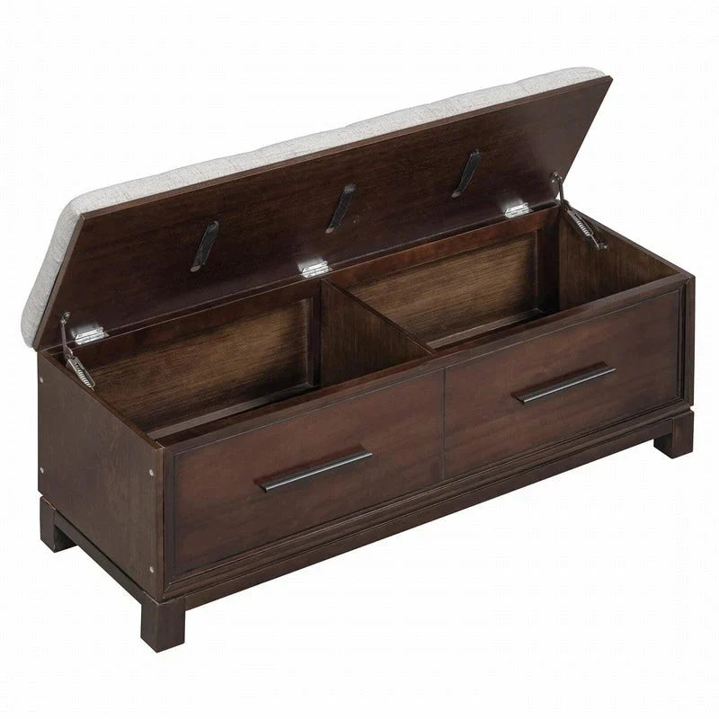 Shoe Bench with Removable Cushion and Hidden Storage for Entryway and Living Room Organization