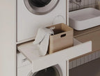 PLATAN ROOM Armoire pour lave-linge et sèche-linge avec plateau coulissant 187 x 65 x 66 cm blanc