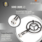 COMBOI - Kit paella, Brûleur à Gaz Butane de 50 cm, Poêles à paella de 60 cm et 42 cm, Régulateur de Gaz, Tuyau, Trépied Renforcé, Tablier et Recettes.