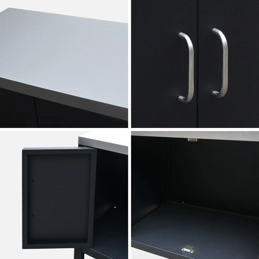 Cocina Exterior De Acero, 80cm, Negro
