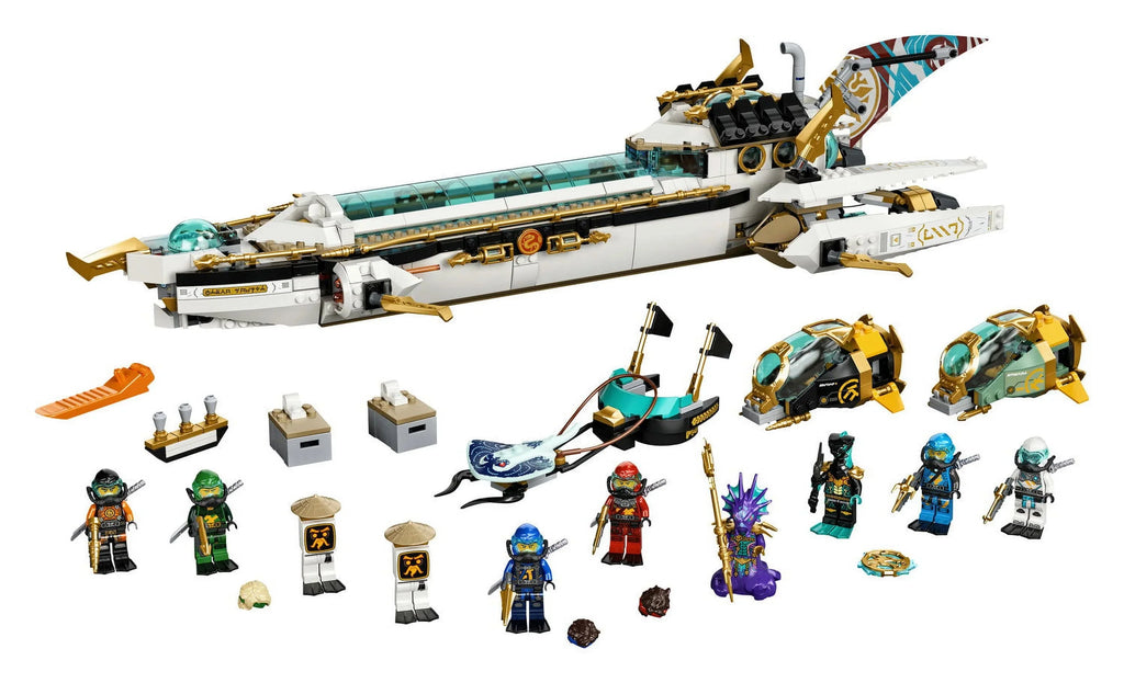LEGO NINJAGO Hydro Bounty, Set de Construcción de Submarino 71756 con Minifiguras de Kai y Nya, Juguetes Ninja, Regalos para Niños y Niñas a partir de 9 años