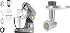 Kenwood Titanium Chef Patissier XL KWL90.034SI, Robot Patissier Balance Intégrée, Batteur K, Pétrin, Fouet, Batteur Souple, Deux Bols, Couvercle Anti-Projections, 1400W, Acier, Argent