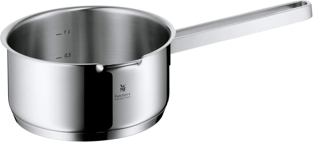 WMF Function 4 - Batería de Cocina 5 Piezas, Acero Inoxidable Apto para Inducción, 1 cacerola baja de 20 cm, 3 cacerolas altas de 16 cm, 20 cm y 24 cm con tapa, 1 cazo 16 cm