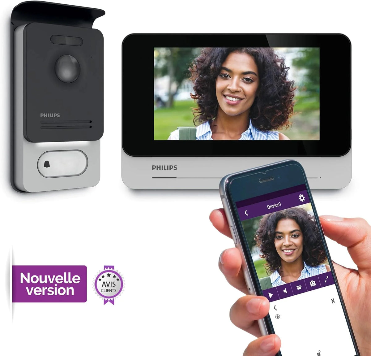 Philips WelcomeEye Connect 2 – Visiophone Filaire connecté au Smartphone
