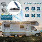 Brolteja Ventilateur de toit camping car,12V RV Ventilateur D'éChappement De Toit,Lanterneau Camping car d'extraction Réversible,40 * 40cm Avec Protection Contre Les Insectes Lucarne