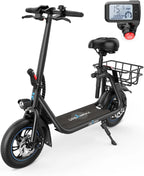 URBANMAX C1 Scooter Eléctrico con Asiento, Motor Potente de 450W y Autonomía de hasta 22 Millas