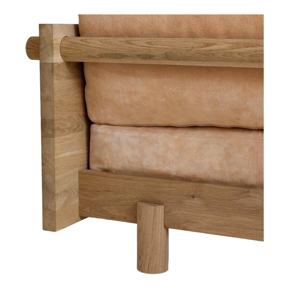 Fabian 3 Seater Oak Wood & Velvet Sofa