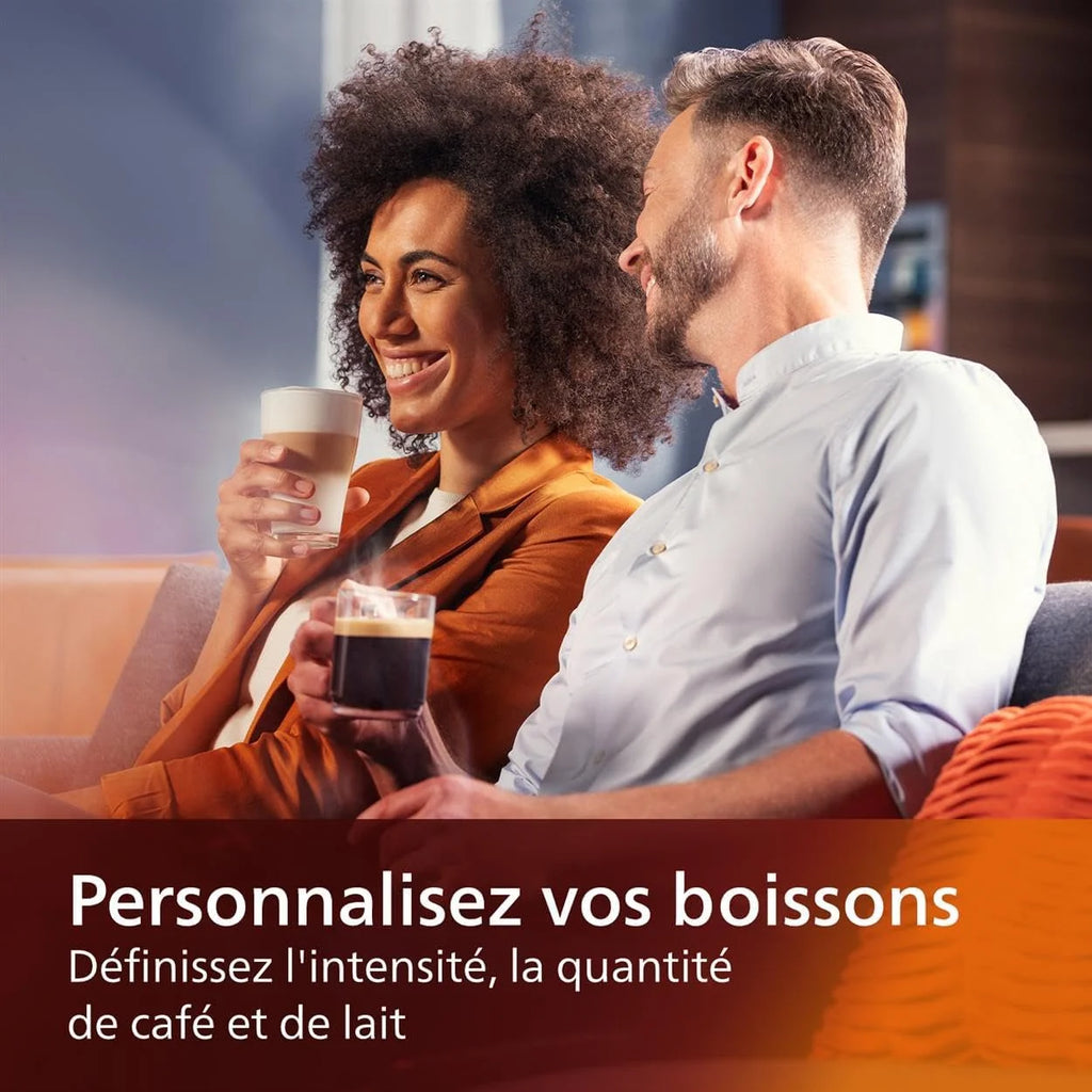Philips Série 5400 Machine Expresso - Café à Grain - LatteGo Mousseur à Lait, 12 Spécialités de Café, Affichage Intuitif, 4 Profils Utilisateur, Noir (EP5441/50)