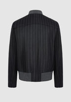 Blouson zippé noir à rayures tennis