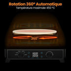 KOTEZU Four à Pizza Gaz 12", Pierre Rotative Auto, 4,4 kW, Thermomètre