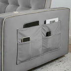 Velvet Multi-Functional Pull-Out Sofa Bed Adjustable Reclining Backrest With Pillows - N/A