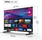 TuTu Smart TV 25 Pouces (64 cm) FHD LED WiFi Connectée Téléviseurs sans Bord VIDAA OS avec Triple Tuner, VIDAA Remote App, Molotov, Netflix, Prime Video, Disney+, Youtube, TUV25FQ1B