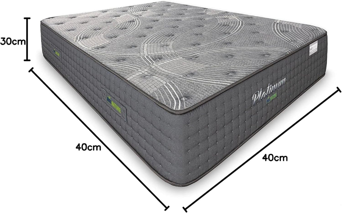 Matnature | Platinum | Mattress Great Comfort Pro Multiple Rest | Pocket Springs and Memory Foam | Height 30 cm | Breathable, Non-Slip and Anti-Mite (150 x 200 cm)