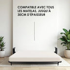 Lit Escamotable 2 Personnes - 140cm x 200cm - Lit Mural Rabattable - Vertical - Classique