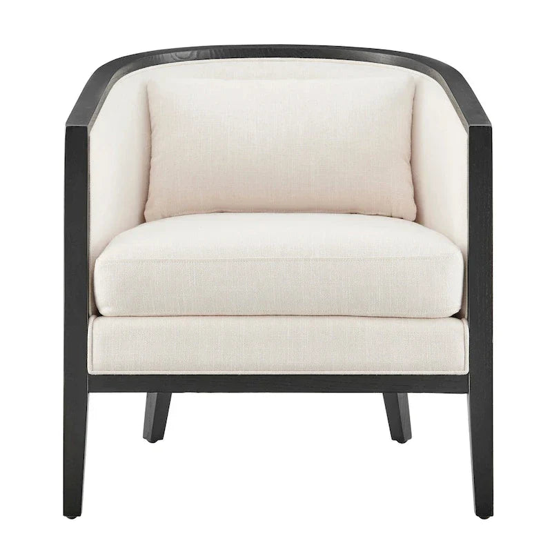 Tillman Linen Accent Arm Chair with Rattan