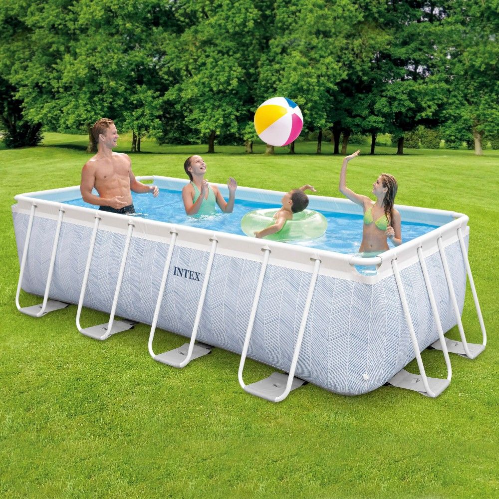 Piscina Desmontable Chevron Prism Premium Intex Rectangular, 400x200x100cm, 6.836l