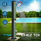 tillvex Douche Solaire avec Capot de Protection | Douche de Jardin Eau Chaude | Douche de Piscine Camping | sans raccordement électrique (Noir/Vert, 40 litres)