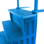 Escalones antideslizantes Aqua Select para piscinas elevadas | Azul | Para piscinas sobre tierra | Se pueden montar en terrazas de 48" a 54" de altura | Escalera de seguridad con capacidad hasta 250 lbs