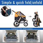 Coche Deportivo para Correr con Ruedas de Goma Confort / Entrada sin Cremallera / Plegado Rápido con Una Mano / Estructura de Aluminio para Perros, Gatos y Mascotas Pequeñas o Medianas (Camuflaje Verde)