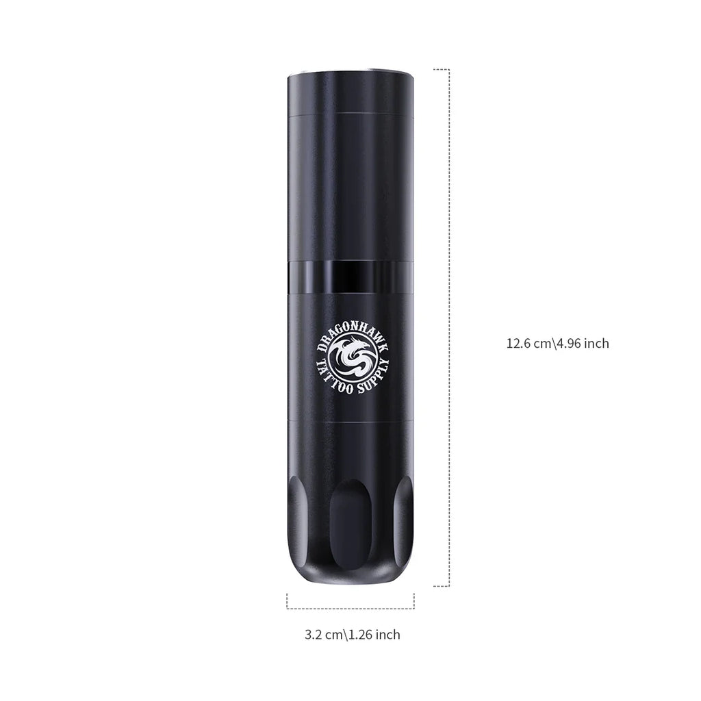 Kit de Máquina de Tatuaje Inalámbrica Dragonhawk X3 con 10 Cartuchos y Dos Botellas de Tinta Negra