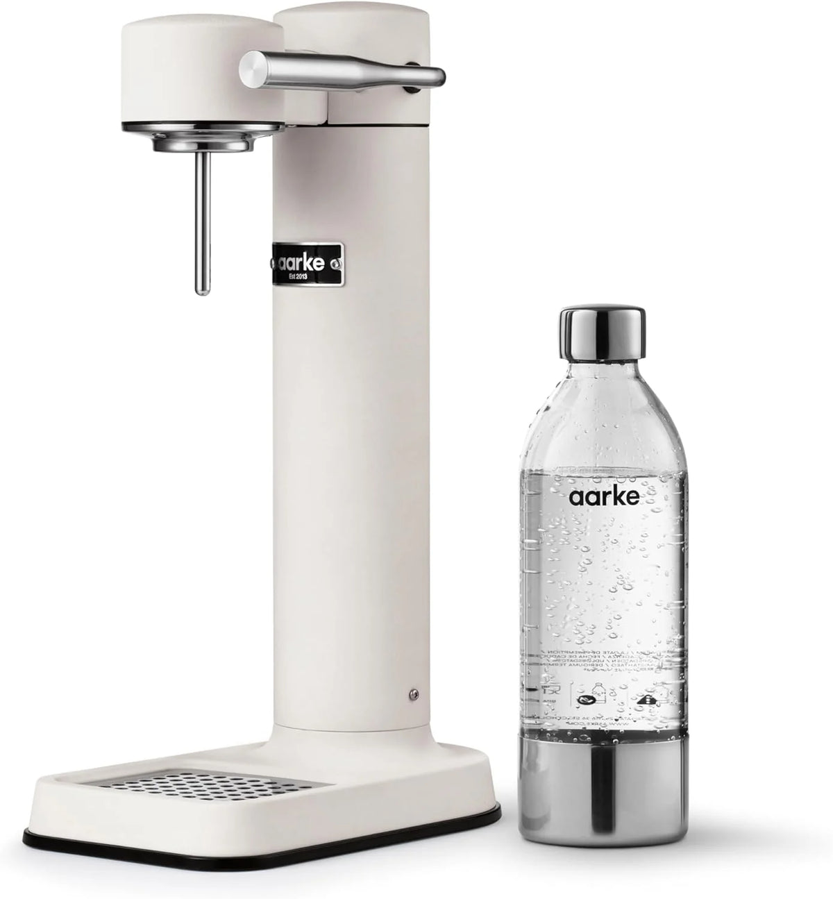 Aarke Carbonator 3, Máquina Gasificadora de Agua en Acero Inoxidable, incluye Dos Botellas (800ml), Acabado en Negro