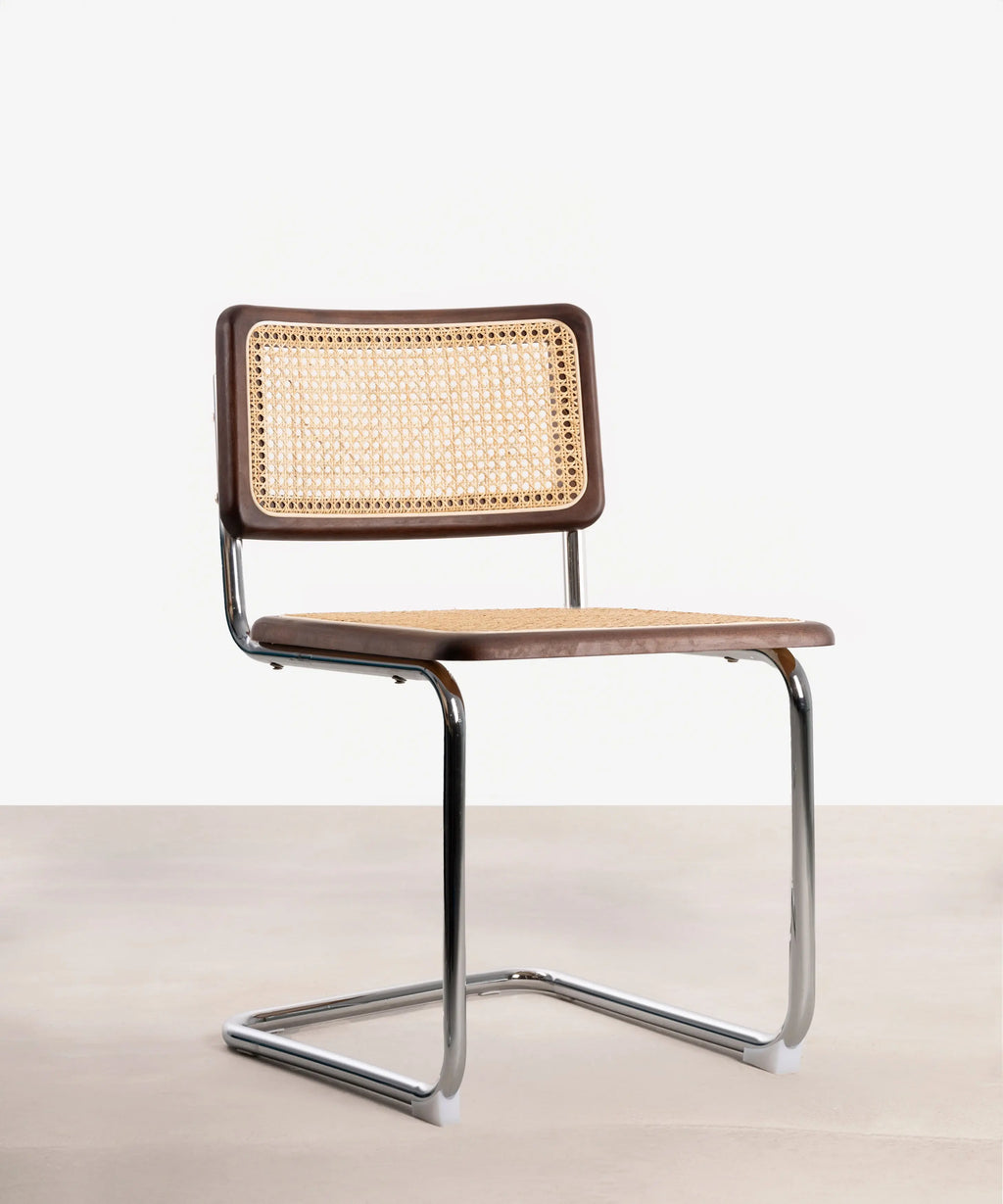 Silla de Comedor de Madera, Ratán y Metal Candy