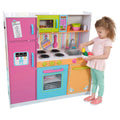 KidKraft Cocina de Juguete de Madera Deluxe Grande y Brillante para Niños, Colores Neón