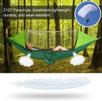 Hamaca de Camping AYAMAYA con Mosquitera y Toldo para el Sol + Ventilador Recargable para Camping con Luz LED