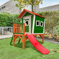 Casita De Madera Infantil Diversity Verde - Casita De Madera Para Niños Ideal Para Exterior O Interior Con Certificado Fsc®