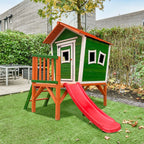 Casita De Madera Infantil Diversity Verde - Casita De Madera Para Niños Ideal Para Exterior O Interior Con Certificado Fsc®